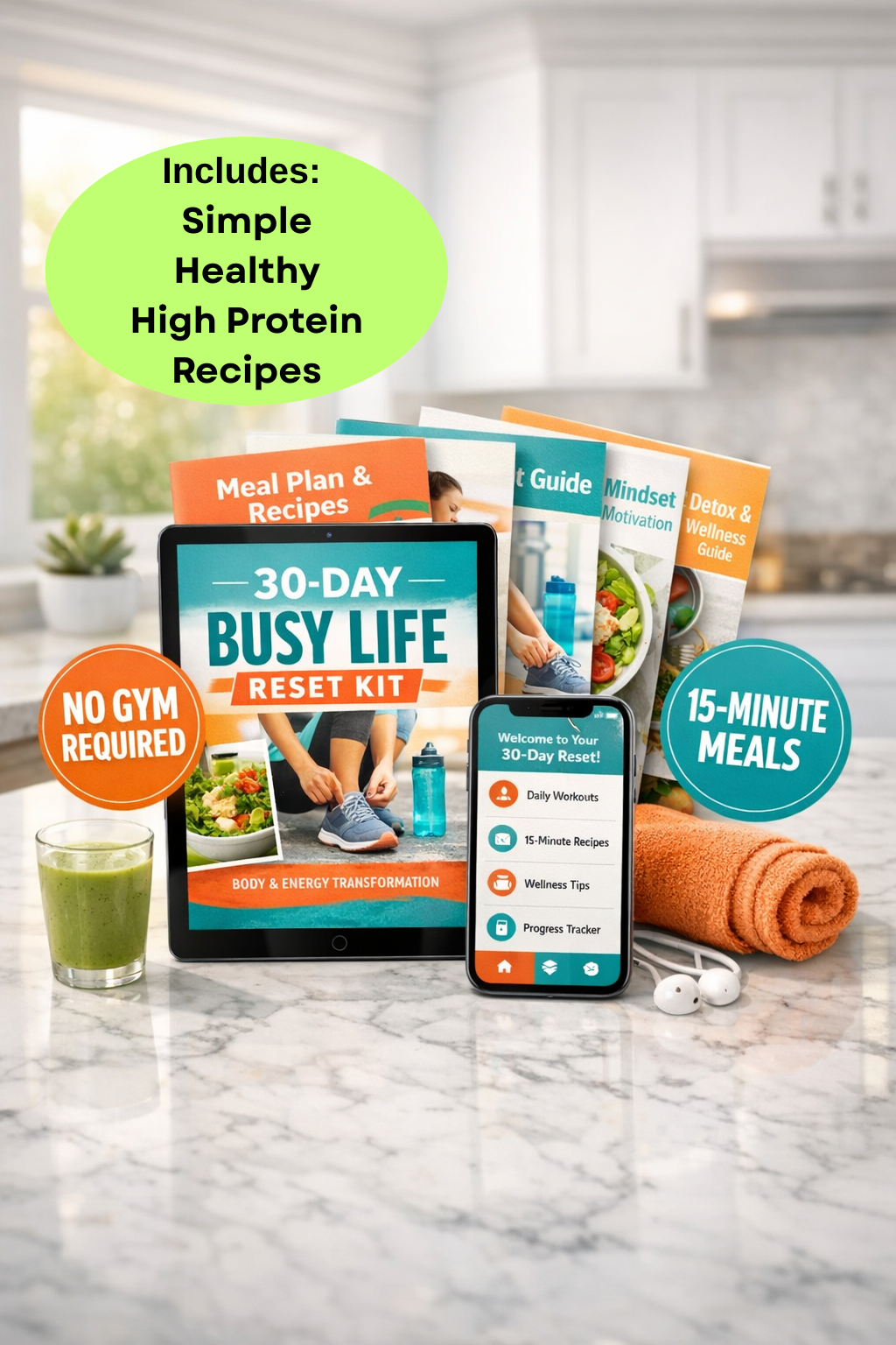 30-Day ULTIMATE Busy Lifestyle Reset & Healthy Recipe Book + 3 BONUS!!!